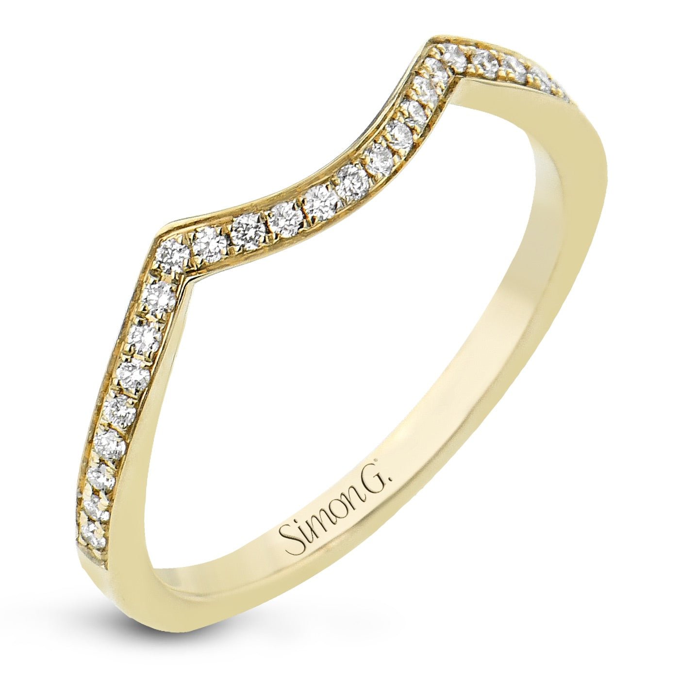 Wedding Band in 18k Gold with Diamonds - Simon G. Jewelry