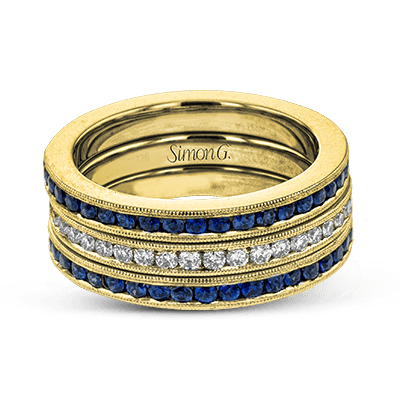 Wedding Band Set In 18k Gold With Diamonds - Simon G. Jewelry